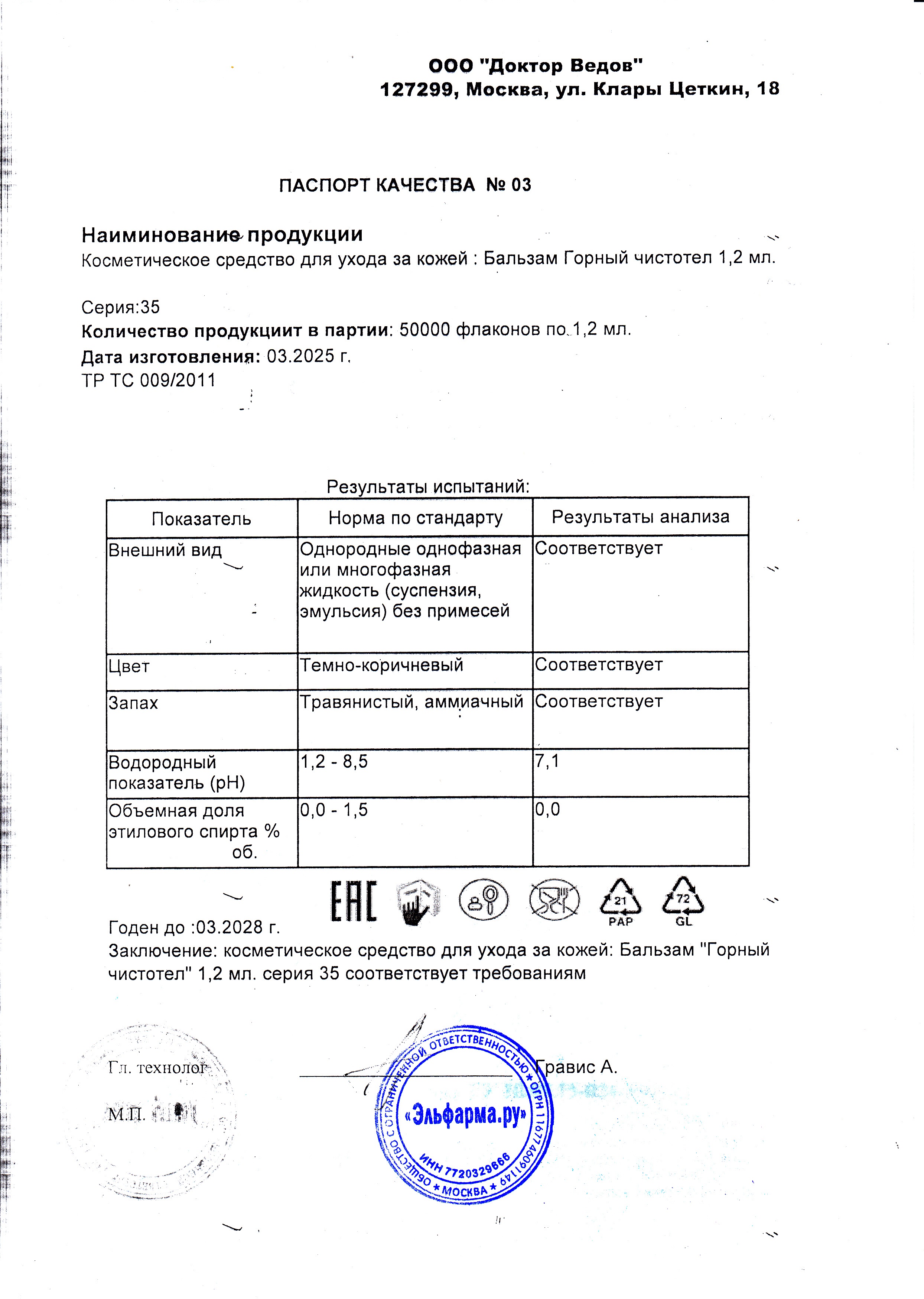 Паспорт №032025